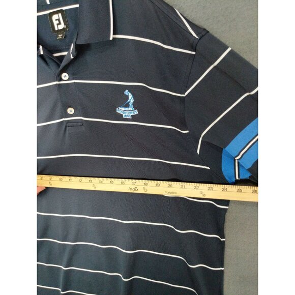 FOOTJOY Mens Golf Polo SZ‎ XL Stripe Navy Pinehurst Club Knit Short Sleeves - Picture 6 of 13